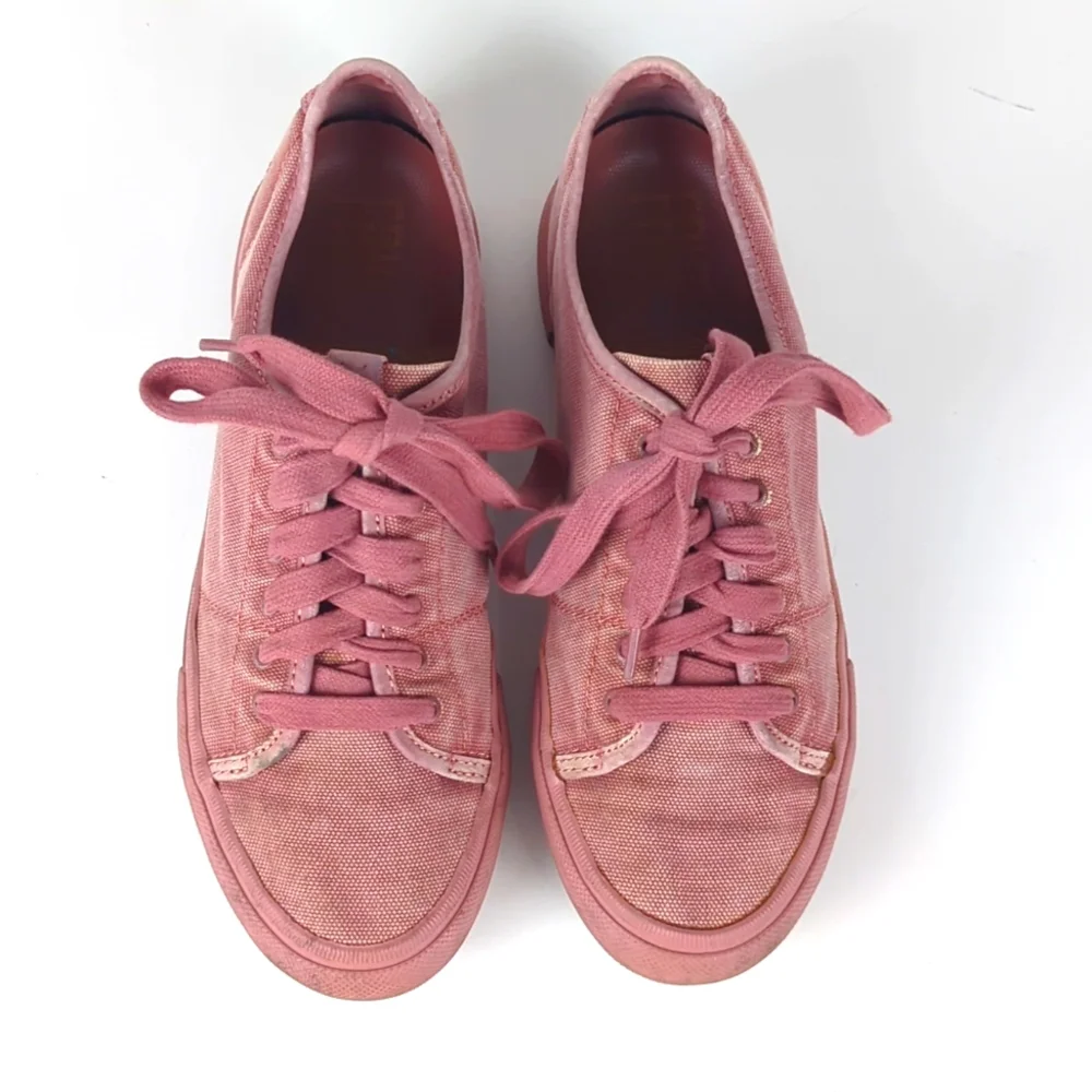 Frye Pink Canvas Low-Top Sneakers